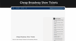 Desktop Screenshot of cheapbroadwayshowtickets.net